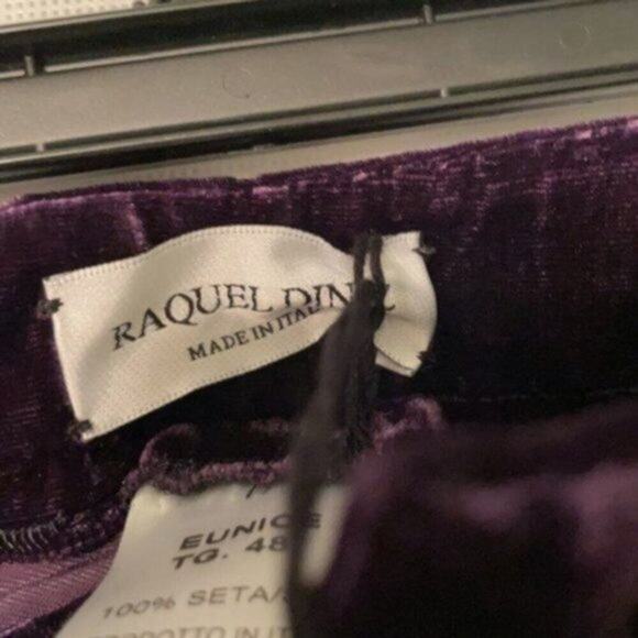 Raquel Diniz silk velvet flared pants Purple size 12 - Picture 7 of 11